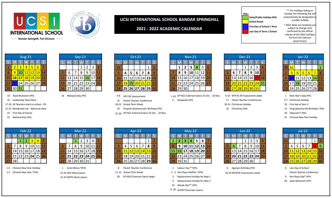 School calendar 2022 malaysia